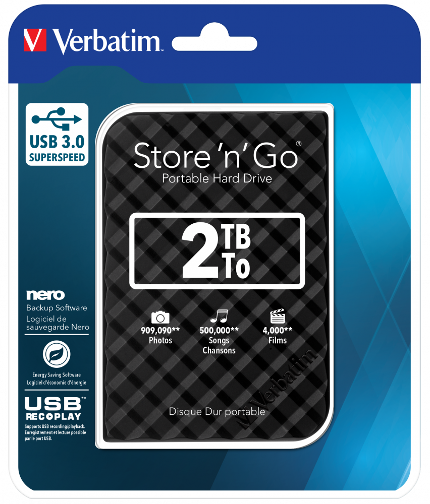 Store 'n' Go USB 3.0 Portable Hard Drive 2TB Black