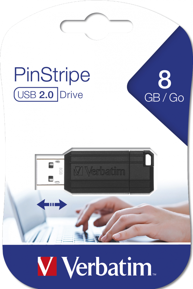 USB-накопитель PinStripe, 8 ГБ черный