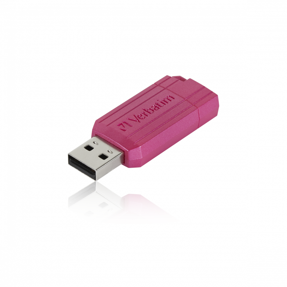 USB-накопитель PinStripe, 64 ГБ ярко-розовый