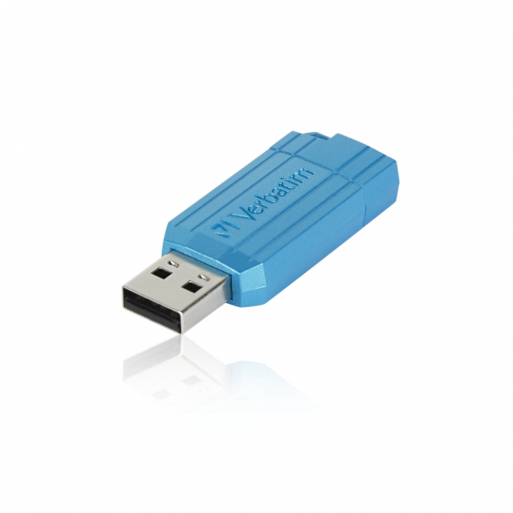USB-накопитель PinStripe, 128 ГБ лазурный