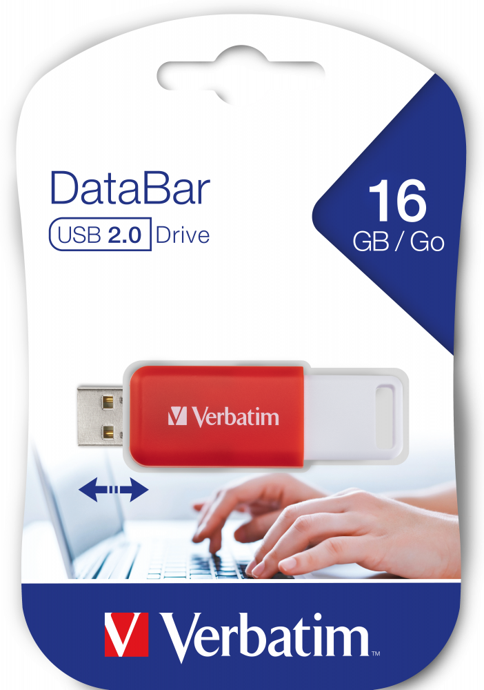 USB-накопитель DataBar 16 ГБ, красный