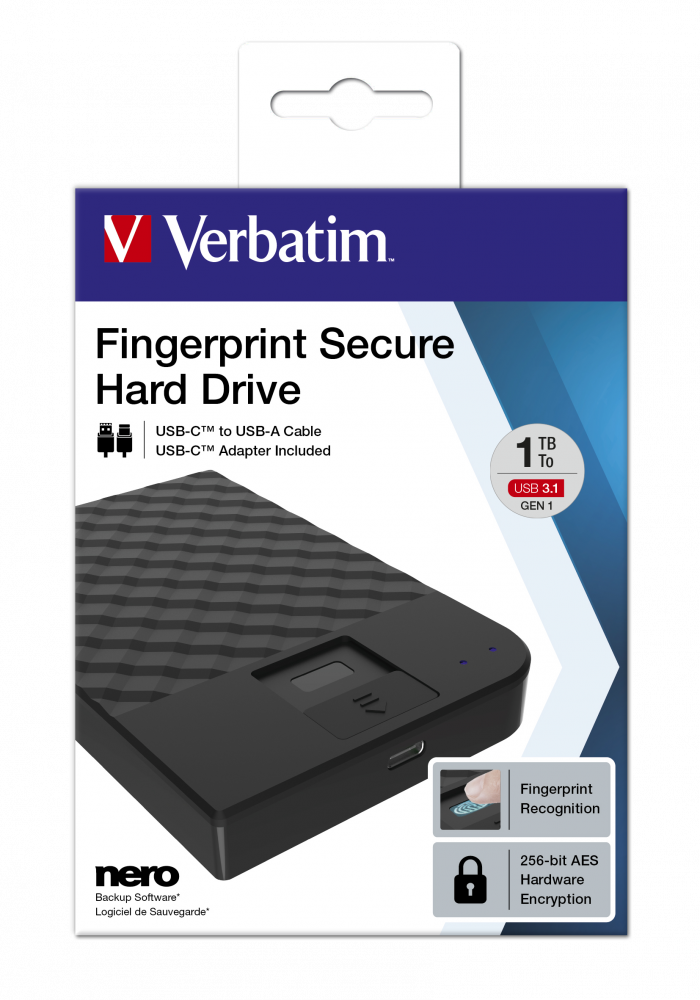 Внешний жесткий диск Fingerprint Secure 1 ТБ