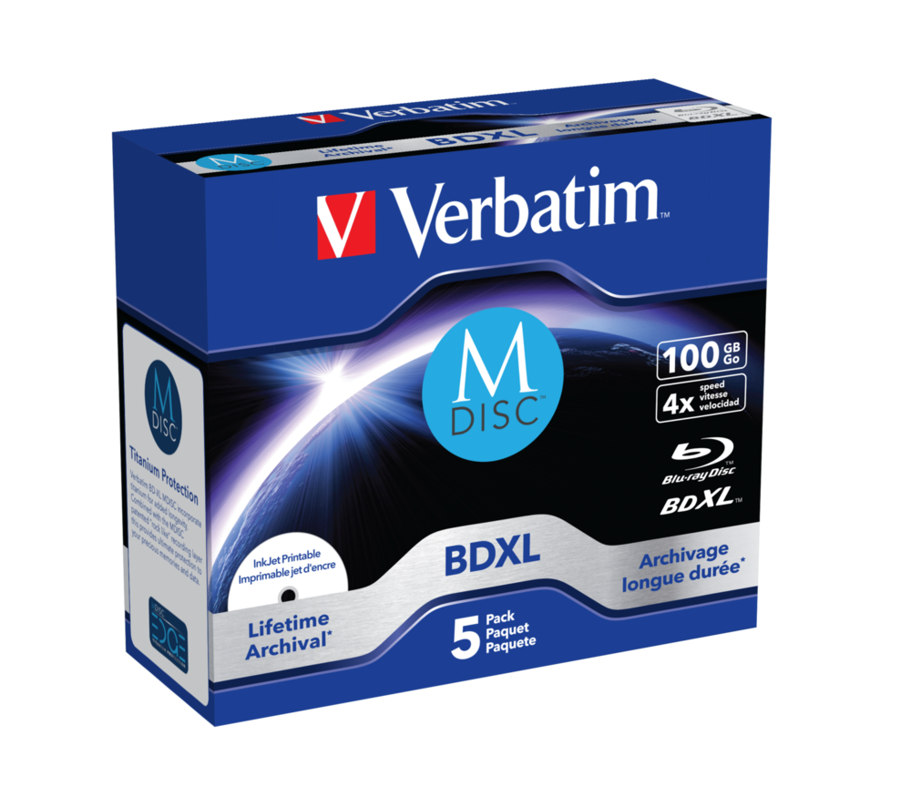 Verbatim MDISC Lifetime archival BDXL 100GB - 5 шт., в стандартной коробке