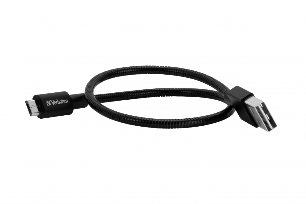 Кабель Verbatim с разъемом micro-USB для синхронизации и подзарядки, 30 см, черный