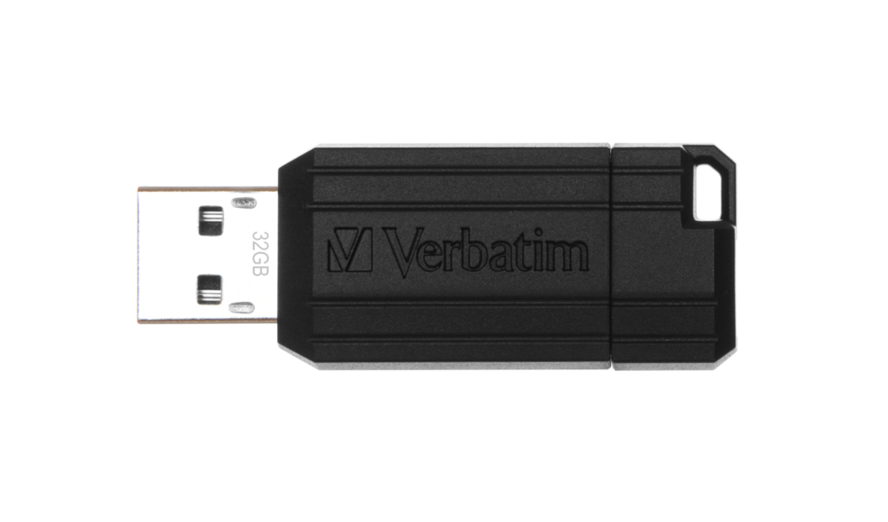 USB-накопитель PinStripe, 32 ГБ черный