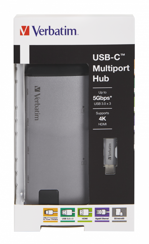 Многопортовый разветвитель USB-C™ USB 3.0 | HDMI | Gigabit Ethernet | SD/microSD